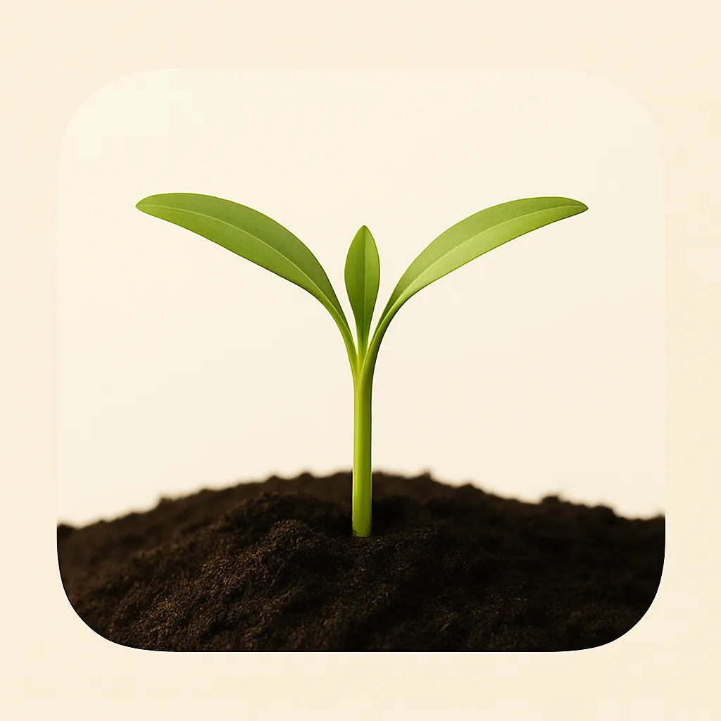 Ung planta som växer ur jord